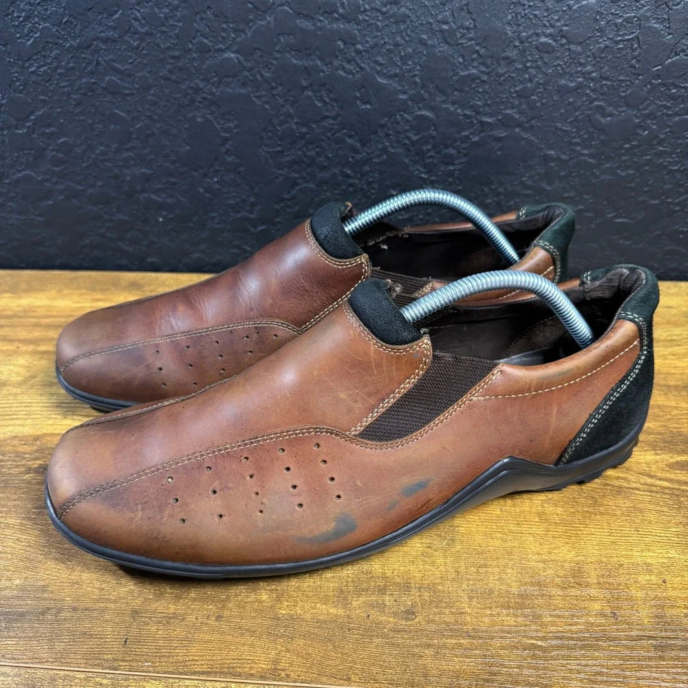 Cole Haan Country C02167 Brown Leather Vibram Slip On‎ Loafers Mens 10.5 M